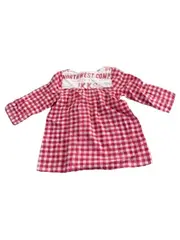 Vorschaubild 3 von Mädchen Kleid kariert rot-weiß Gr. 108/110 Baumwolle Freizeitkleid