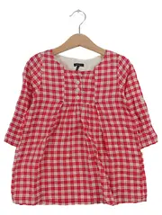 Vorschaubild 1 von Mädchen Kleid kariert rot-weiß Gr. 108/110 Baumwolle Freizeitkleid