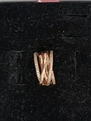 Vorschaubild 2 von Ring Damen Sterlingsilber Elegant Verziert Strass Gold Gr. 12