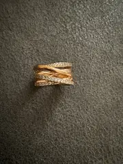 Vorschaubild 3 von Ring Damen Sterlingsilber Elegant Verziert Strass Gold Gr. 12