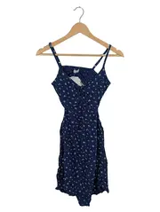 Vorschaubild 1 von Damen Sommerkleid Blumenmuster Gr. 36/S Viskose Blau Casual