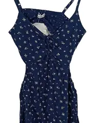 Vorschaubild 2 von Damen Sommerkleid Blumenmuster Gr. 36/S Viskose Blau Casual