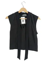 Vorschaubild 1 von Damen Pullunder Schwarz Gr. 38/M mit Schleife Modern