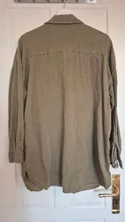 Vorschaubild 2 von Damen Hemdbluse Oversized Oliv Khaki Gr. S Langarm Casual