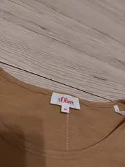 Vorschaubild 2 von Damen T-Shirt Gr. 40/L Beige Schriftzug Baumwolle Casual