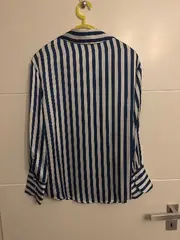 Vorschaubild 2 von Damen Bluse Hemd Blau Weiß Gestreift Langarm Maritim Gr. XS