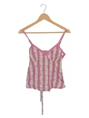 Vorschaubild 1 von Damen Top ärmellos Spaghettiträger Baumwolle Kariert Mehrfarbig XS