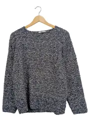 Vorschaubild 1 von EDC Damen Pullover Gr. 36/S Blau Meliert Langarm Casual Strickpullover