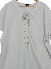 Vorschaubild 3 von Damen T-Shirt Grau Gr. 46/48 Casual Schnürung