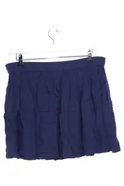 Vorschaubild 2 von Damen Faltenrock Gr. 38/M Blau Casual Viskose Minirock Sommer