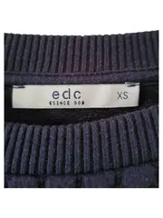 Vorschaubild 3 von EDC Damen Pullover XS Blau Strukturmuster Langarm Rundhals
