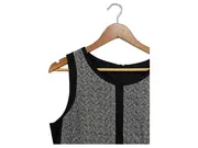 Vorschaubild 3 von Businesskleid Damen Gr. 42/L Fischgrät Grau Schwarz Ärmellos