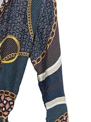 Vorschaubild 3 von Hemdblusenkleid Damen Blau Geometrisch Viskose Elegant Gr. 34