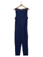 Vorschaubild 1 von Damen Jumpsuit Blau Meliert Raffungen Gr. M Casual Freizeit