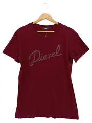 Vorschaubild 1 von T-Shirt Damen Gr. 38/M Rot Casual Logo-Print