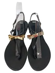 Vorschaubild 2 von MADELINE Damen Zehentrenner Gr. 38 Schwarz Elegant Vintage Sandalen Schleife