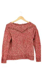 Vorschaubild 1 von Damen Pullover Gr. 38/M Rot Casual Strick Herbst Winter