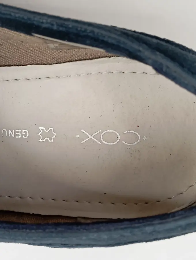 COX Damen Schnürschuhe 37 Blau Leder Casual Klassisch