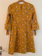Vorschaubild 2 von Damen Freizeitkleid Gr. 34/XS Gelb Blumenmuster Midikleid