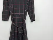 Vorschaubild 4 von Businesskleid kariert grau 3/4-Arm Schleife Gr. 44 XXL