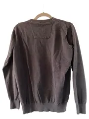 Vorschaubild 2 von Herren Pullover Grau Gr. 50/L Casual Baumwolle V-Ausschnitt