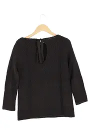 Vorschaubild 2 von Damen Pullover Gr. 38/M Schwarz Klassisch Acryl Wolle Strick