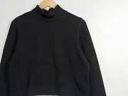 Vorschaubild 3 von Damen Pullover Gr. 40/L Schwarz Modern mit Hemd-Einsatz
