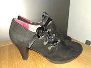 Vorschaubild 3 von Damen Stiefeletten Gr. 38 Schwarz Elegant Blockabsatz Schleife