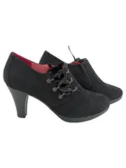 Vorschaubild 1 von Damen Stiefeletten Gr. 38 Schwarz Elegant Blockabsatz Schleife
