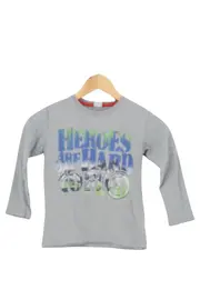 Vorschaubild 1 von Kinder Langarmshirt Gr. 116 Grau Motorrad Print