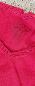 Vorschaubild 2 von EDC Damen Pullover V-Ausschnitt Rot Gr. 40/L Casual Baumwolle