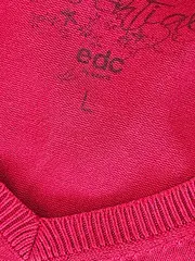 Vorschaubild 3 von EDC Damen Pullover V-Ausschnitt Rot Gr. 40/L Casual Baumwolle