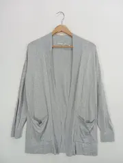 Vorschaubild 1 von Damen Strickjacke Cardigan Gr. 36/S Grau Klassisch Elegant Casual