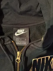Vorschaubild 2 von Sweatjacke Damen Gr. S Schwarz Gold Logo Zip Hoodie Kapuze