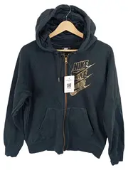 Vorschaubild 1 von Sweatjacke Damen Gr. S Schwarz Gold Logo Zip Hoodie Kapuze