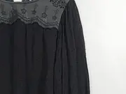 Vorschaubild 3 von Woman Damen Bluse Langarm Schwarz Elegant Gr. 38/M Lochmuster
