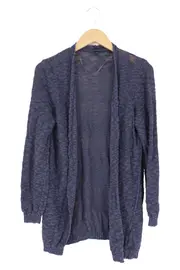 Vorschaubild 1 von Strickjacke Cardigan Damen Blau Gr. 40/L Meliert Baumwolle