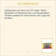 Vorschaubild 2 von Holz Puzzle 24 Teile Baustelle Betonmischer Kinder 29x22cm