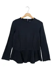 Vorschaubild 1 von Langarmshirt Damen Schwarz Gr. 36/S Peplum Casual Reißverschluss