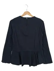 Vorschaubild 2 von Langarmshirt Damen Schwarz Gr. 36/S Peplum Casual Reißverschluss