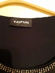 Vorschaubild 5 von Taifun Damen Bluse Gr. 40/L Schwarz Elegant mit Schmucksteinbesatz