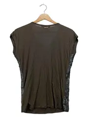 Vorschaubild 2 von Damen T-Shirt Grau Pailletten Gr. XS/32 Elegant Glamourös