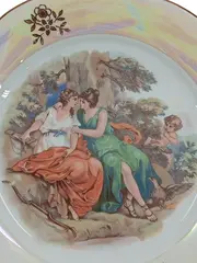 Vorschaubild 3 von Sammelteller Porzellan Schäferstunden Motiv Made in GDR DDR 19cm