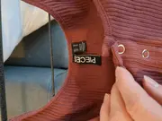 Vorschaubild 5 von Damen T-Shirt Gr. M Rippstrick Henley Kurzarm Rot Casual