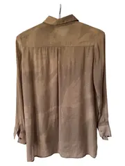 Vorschaubild 2 von Hemdbluse Damen Gr. 36/S Braun Casual Strukturmuster