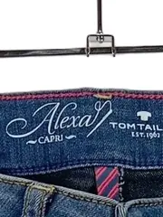 Vorschaubild 4 von Damen Capri Jeans Gr. 27 Blau Casual Regular Fit