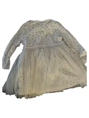 Vorschaubild 5 von Festliches Kleid Gr. 80 Weiß Gepunktet Langarm Baumwolle