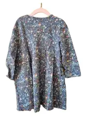 Vorschaubild 2 von Mädchen Kleid Gr. 110 Blumenmuster Waldtiere Grau Bio-Baumwolle