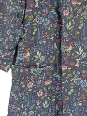 Vorschaubild 5 von Mädchen Kleid Gr. 110 Blumenmuster Waldtiere Grau Bio-Baumwolle