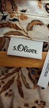 Vorschaubild 3 von Damen Bluse Gr. 44 Blumenmuster Beige Viskose Langarm